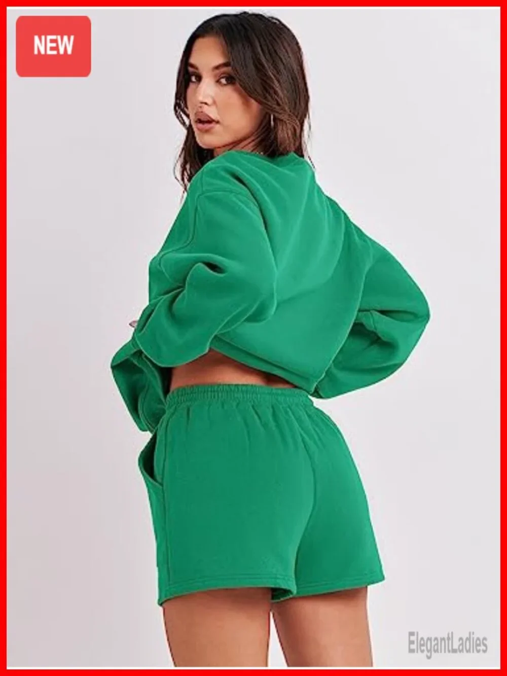 Women's 2 Piece Lounge Matching Set Sweatshirt & Shorts 2026